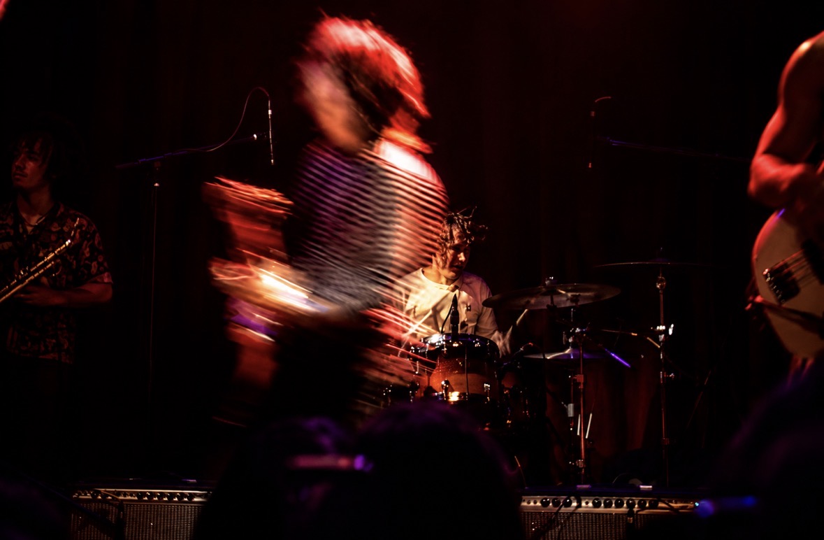 Band performing with expressive motion blur